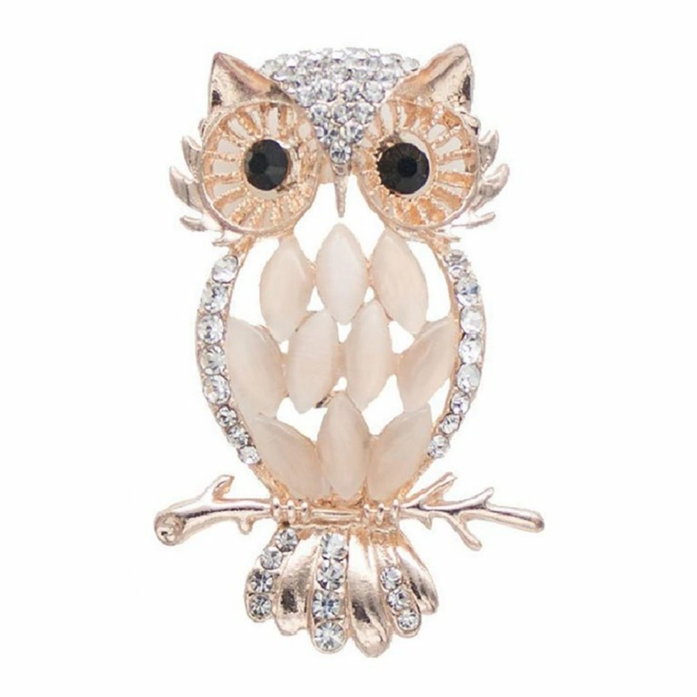 Women's Owl Pendant Necklace Fashion Metal Owl Necklace With Diamonds
